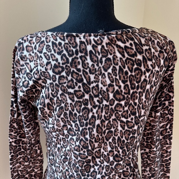 *WHITE HOUSE BLACK MARKET* Cheetah Print Long Sleeve Shirt Size Small - Picture 5 of 7